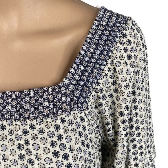 NEW Fat Face Dot Print Square Neck Puff Sleeve Cottagecore Blouse Top SZ 8 - Picture 4 of 9